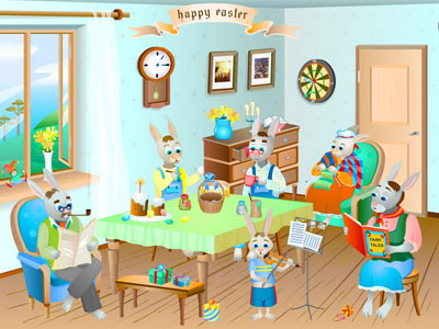 Join in the fun at our animated Easter Rabbits screensavers!